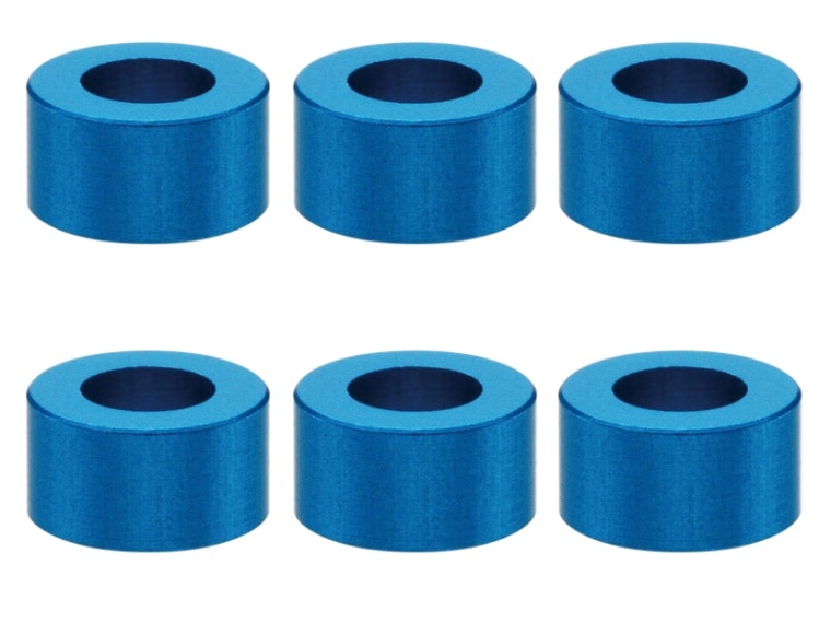 M3 Aluminum Collar φ5.5×3×3.0t (Light Blue)6 pcs.