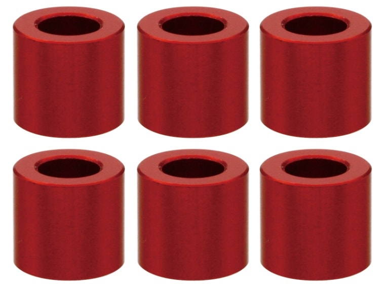 M3 Aluminum Collar φ5.5×3×5.0t (Red)6 pcs. Aluminum M3 Collar 5.0t (red)6 pcs.