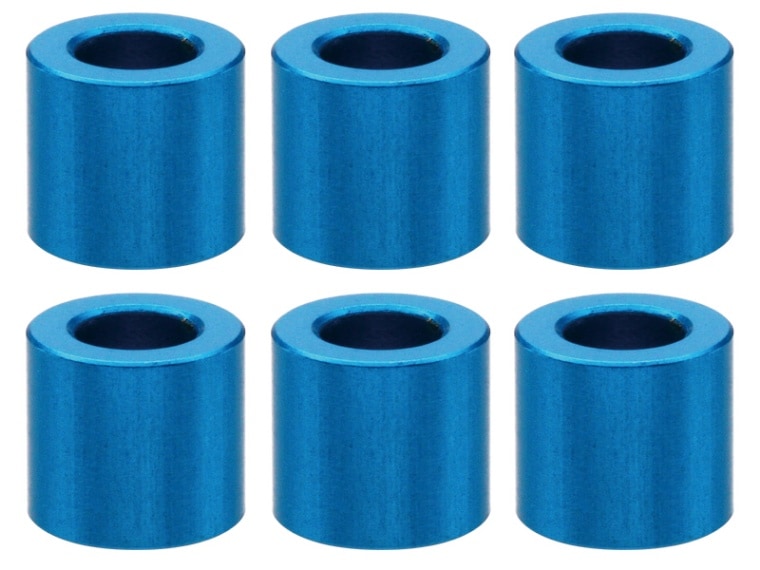 M3 Aluminum Collar φ5.5×3×5.0t (Light Blue)6 pcs. Aluminum M3 Collar 5.0t (TAMIYA Blue)6 pcs.