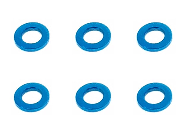 M3 Aluminum Collar φ5.5×3×0.75t (Light Blue)6 pcs. Aluminum M3 Collar 0.75t (TAMIYA Blue)6 pcs.