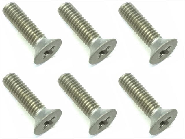 2.6x10 チタン皿ビス 6本入 プラス頭 2.6 X10 Titanium Flat Head Screw (6 pcs.) plus head