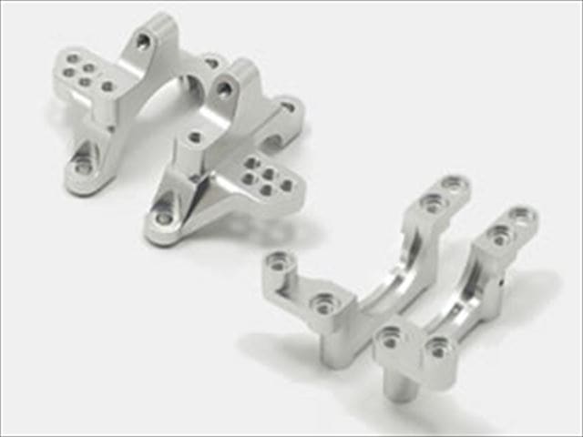 Aluminum Upper & Lower Bulkhead Set Tamiya TA05-VDF,Ver.II Silver