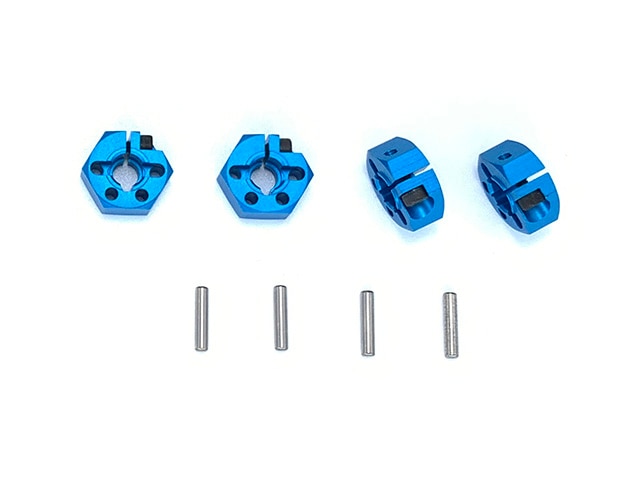 Aluminum Clamp Hex Wheel Hub (for Tamiya TT-01,02) 6mm Width Blue