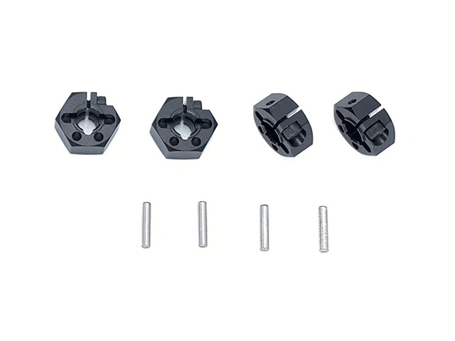 Aluminum Clamp Hex Wheel Hub (for Tamiya TT-01,02) 6mm Width Black