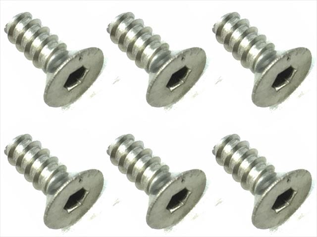 3X8 Titanium Hex Socket Countersunk Tapping Screw (6 pcs.)