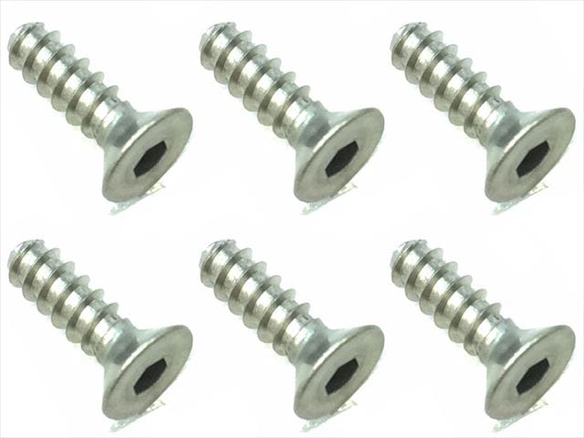 3X10 Titanium Hex Socket Countersunk Tapping Screw (6 pcs.)