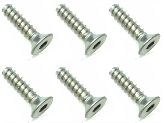 3X12 Titanium Hex Socket Countersunk Tapping Screw (6 pcs.)