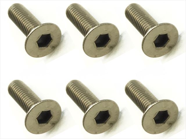 チタンヘックス皿ビス 6本入 3×11 Titanium hex Flat Head Screw 3X11