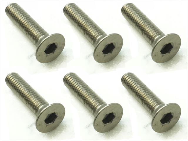 チタンヘックス皿ビス 6本入 3×13 Titanium hex Flat Head Screw 3X13