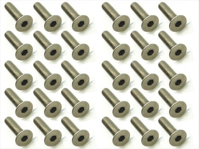 チタンヘックス皿ビス 30本入 3X12 Titanium hex Flat Head Screw 3X12 (30 pcs.)