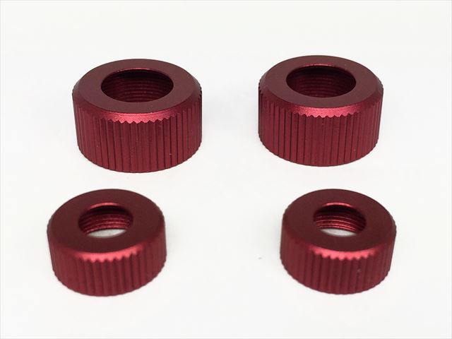ダンパーシリンダーキャップ (タミヤ汎用) レッド 上下2個入 Damper cylinder cap (Tamiya general purpose) Red 2pcs. above and below