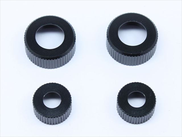 Shock Cylinder Cap Thin (Tamiya General-Purpose) Black Upper and Lower 2 pcs.