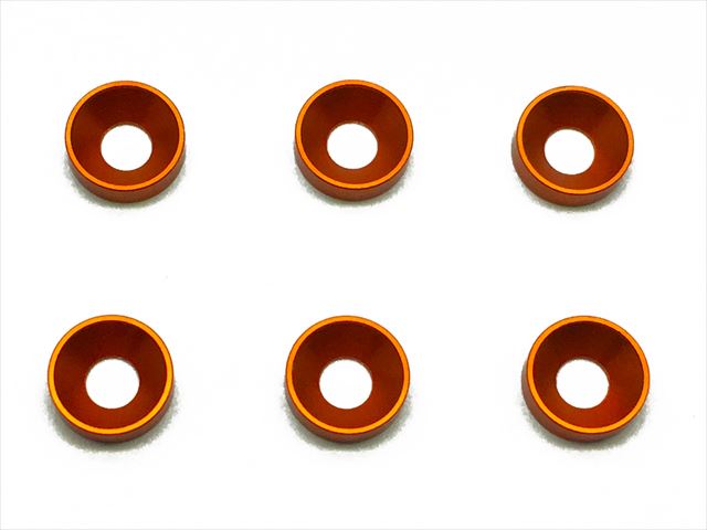 Aluminum M3 Countersunk Washer OD 7mm Orange 6pcs Smallness of