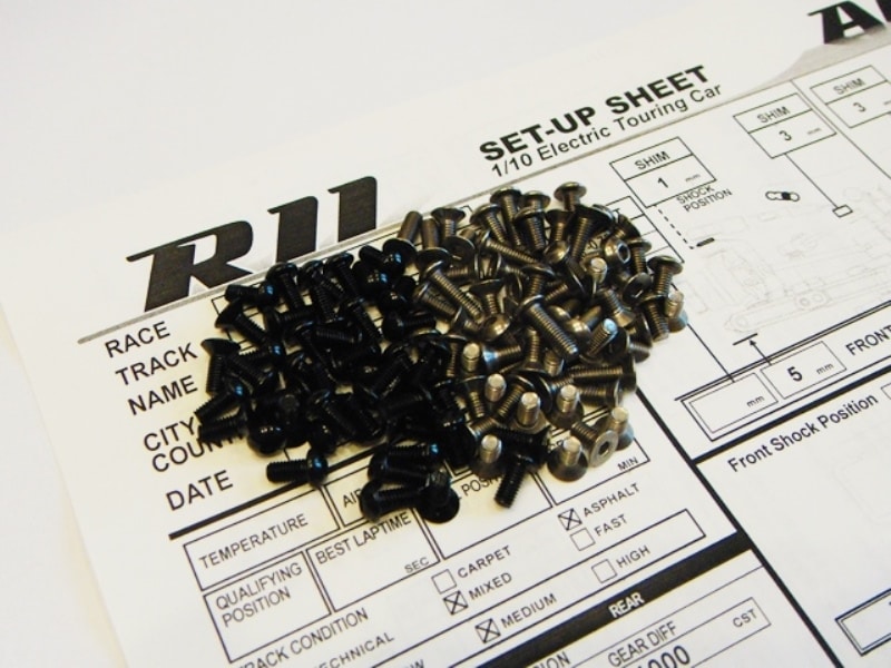 ARC R11 チタン&アルミヘックス スクリューセット ARC R11 Titanium & Aluminum hex screw set