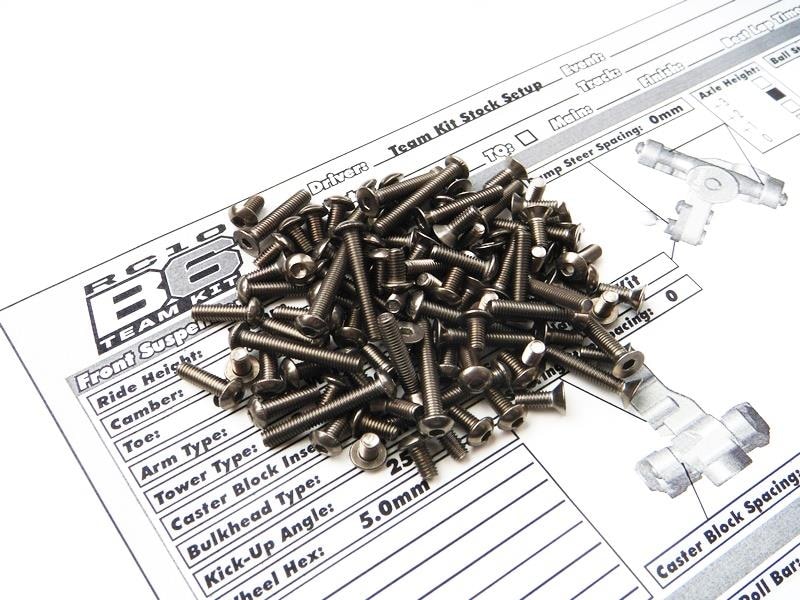 Associated RC10 B6D チタンヘックス スクリューセット Associated RC10 B6D Titanium hex screw set