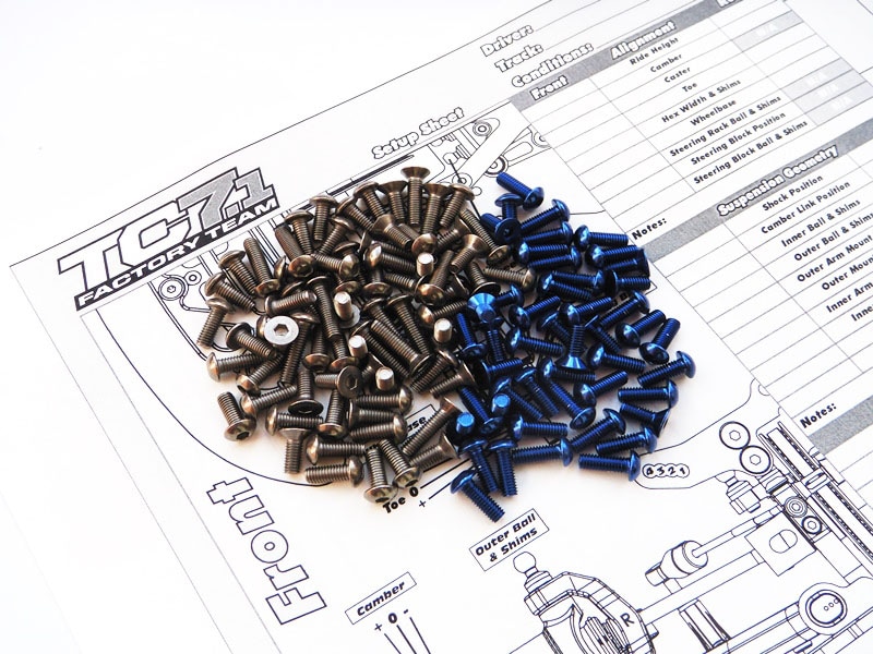 Associated TC7.1 チタン&アルミヘックス スクリューセット Associated TC7.1 Titanium & Aluminum hex screw set