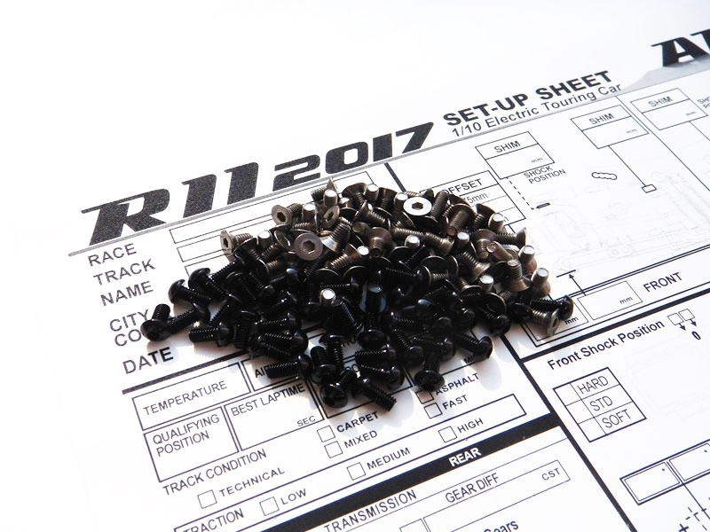 ARC R11 2017 チタン&アルミヘックス スクリューセット ARC R11 2017 Titanium & Aluminum hex screw set