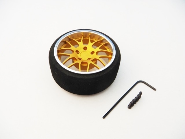 アルミステアリングホイール Y-Type (Fゴールド/クロームリム)　Aluminum Steering Wheel Fire fox Racing (F-Gold/Chrome)
