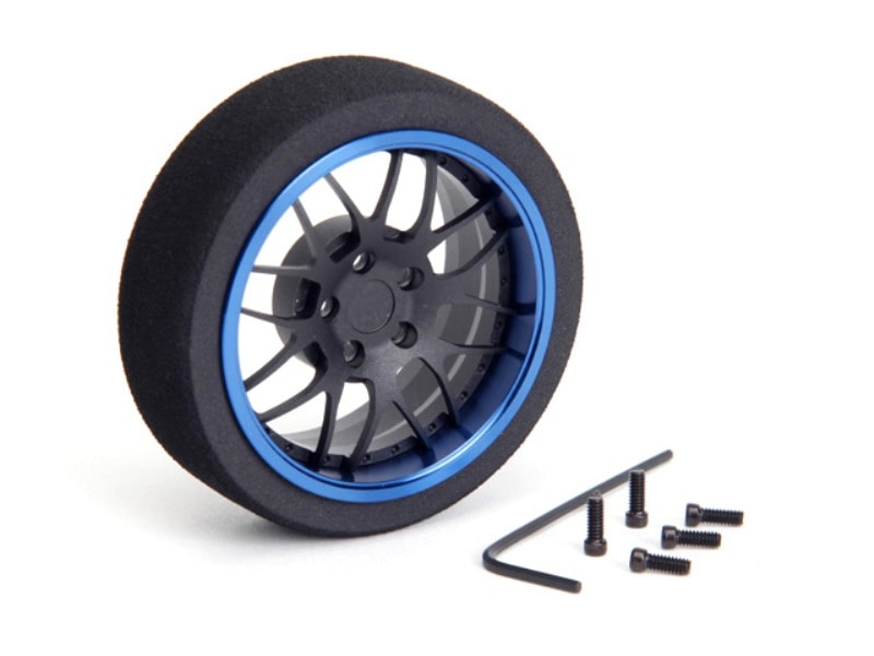 アルミステアリングMFホイール Y-Type (Fブラック/ブルーリム) Aluminum steering wheel MF wheel Y-Type (blue F black/rim)