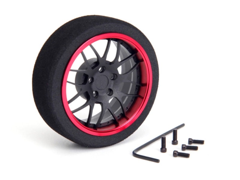アルミステアリングMFホイール Y-Type (Fブラック/レッドリム) Aluminum steering wheel MF wheel Y-Type (F black/red rim)
