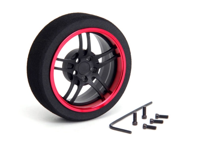 アルミステアリングMFホイール 5-Spoke (Fブラック/レッドリム) Aluminum steering wheel MF wheel 5- Spoke (F black/red rim)