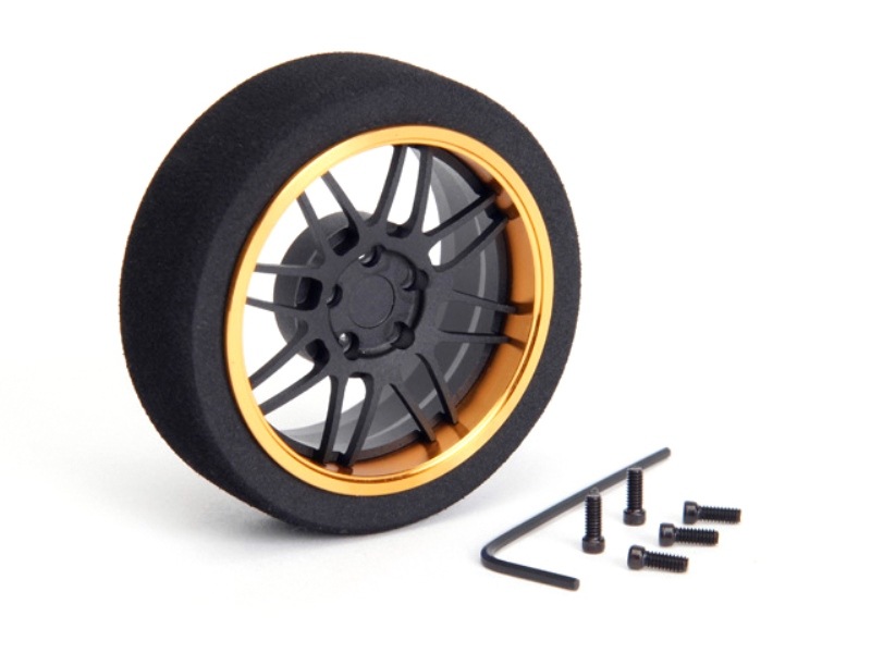 アルミステアリングMFホイール 8-Spoke (Fブラック/ゴールドリム) Aluminum steering wheel MF wheel 8- Spoke (F black/gold rim)