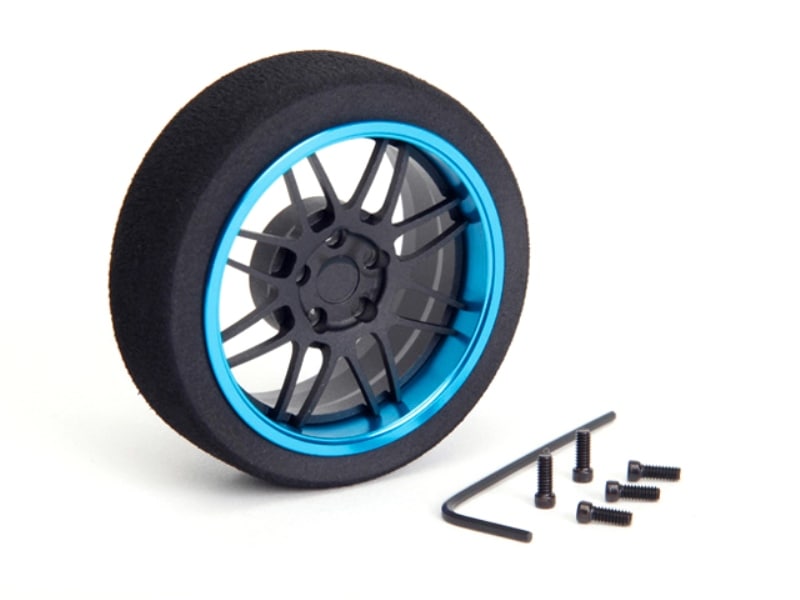 アルミステアリングMFホイール 8-Spoke (Fブラック/ライトブルーリム) Aluminum steering wheel MF wheel 8- Spoke (F black/Light blue rim)