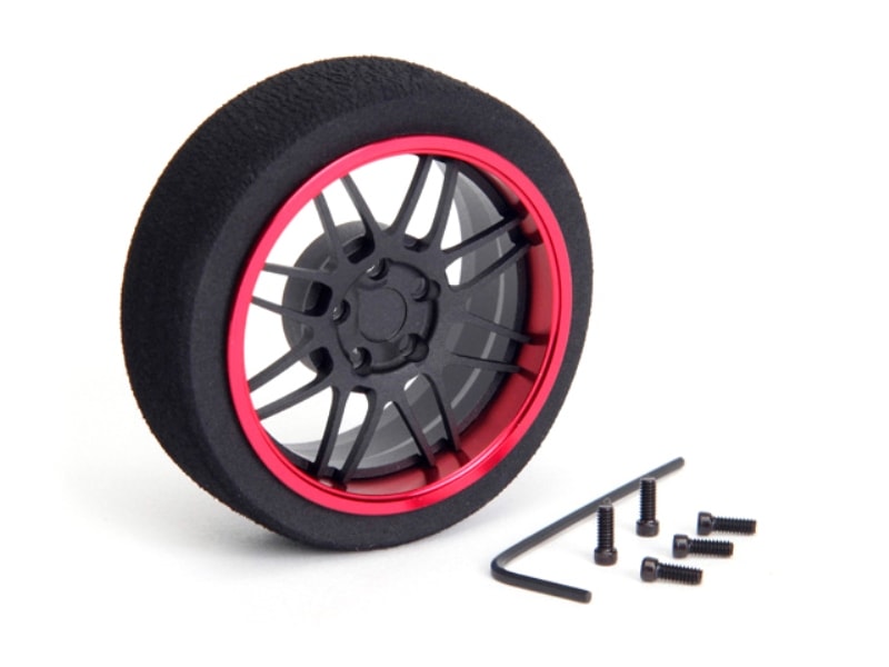 アルミステアリングMFホイール 8-Spoke (Fブラック/レッドリム) Aluminum steering wheel MF wheel 8- Spoke (F black/red rim)