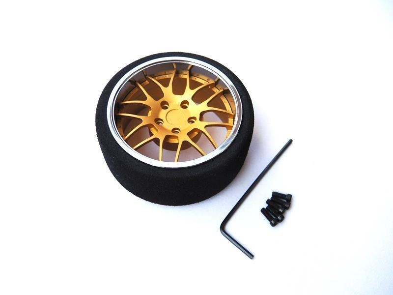 アルミステアリングMFホイール Y-Type (Fゴールド/クロームリム) Aluminum steering wheel MF wheel Y-Type (F gold/chrome rim)