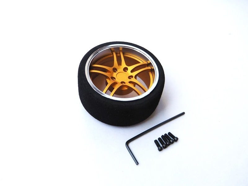 アルミステアリングMFホイール 5-Spoke (Fゴールド/クロームリム) Aluminum steering wheel MF wheel 5- Spoke (F gold/chrome rim)