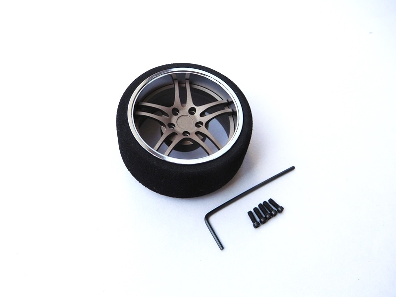 アルミステアリングMFホイール 5-Spoke (Fチタン/クロームリム) Aluminum steering wheel MF wheel 5- Spoke (F Titanium/chrome rim)