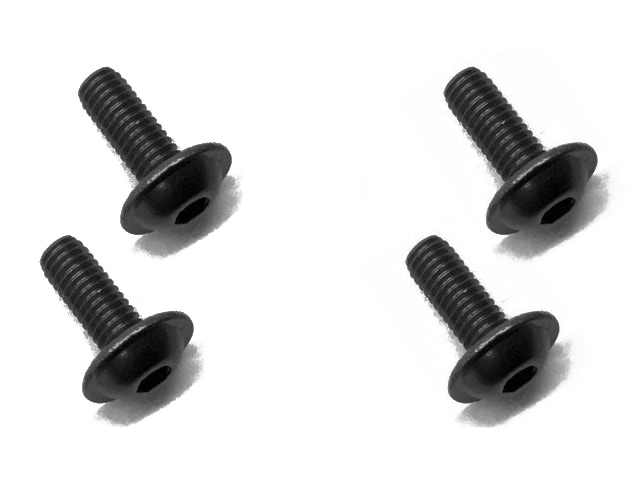 Aluminum Flanged Screw 3×8 Black 4 pcs.