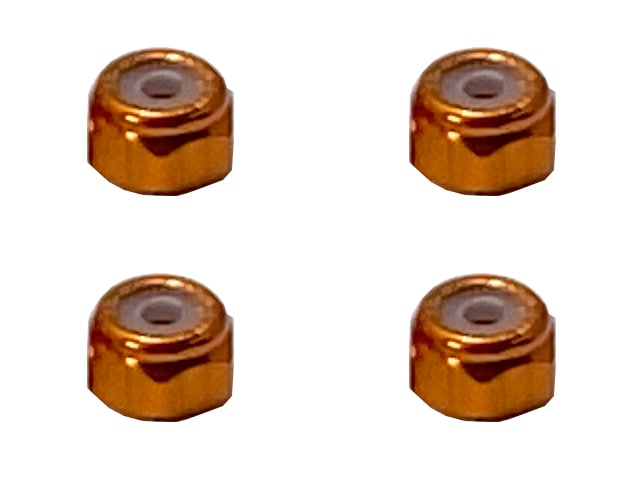 Aluminum Nylon-Insert Nut M2 (Orange) 4pcs Aluminum nylon nut 2mm orange 4 pcs.