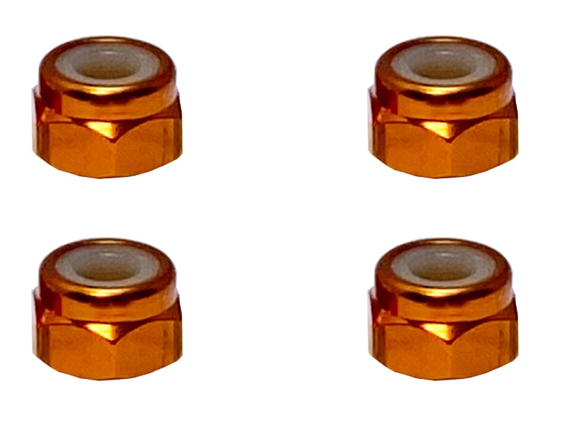 Aluminum Nylon-Insert Nut M4 (Orange)