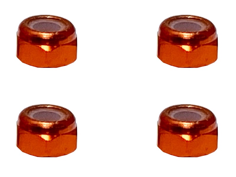Aluminum Thin Nylon-Insert Nut M3 (Orange) 4pcs Aluminum thin nylon nut 3mm orange 4 pcs.