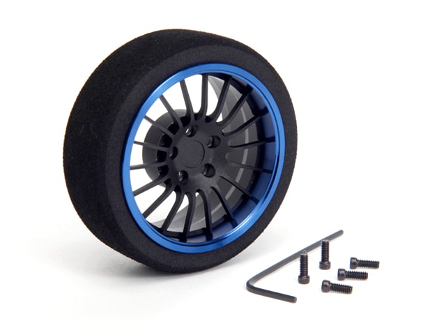 アルミステアリングMFホイール 18-Spoke (Fブラック/ブルーリム) Aluminum steering wheel MF wheel 18- Spoke (blue F black/rim)