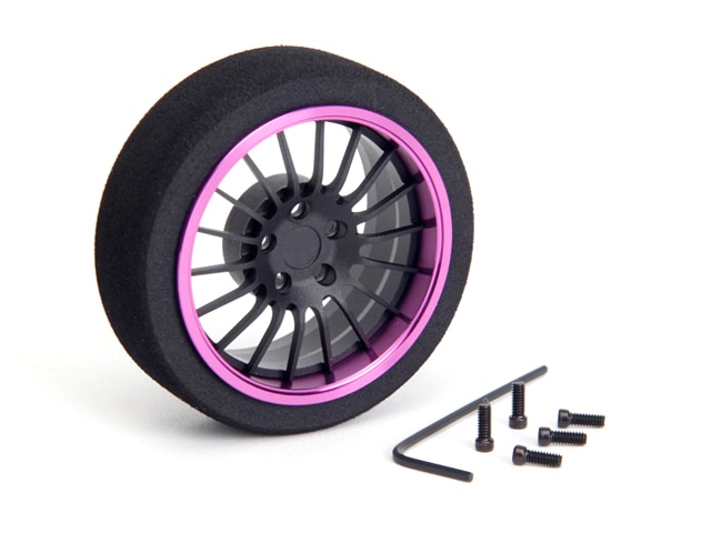 アルミステアリングMFホイール 18-Spoke (Fブラック/パープルリム) Aluminum steering wheel MF wheel 18- Spoke (F black/purple rim)