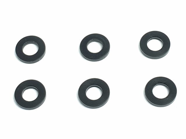 5.8×3mm×1.0t Black Delrin Collar Black (6 pcs.) General-Purpose