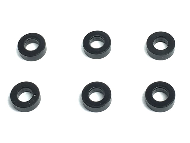 5.8×3mm×2.0t Black Delrin Collar Black (6 pcs.) General-Purpose