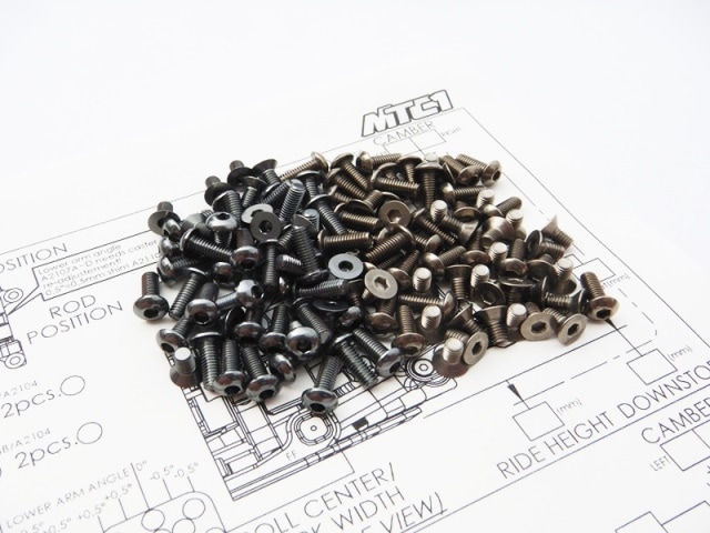 無限 MTC1 チタン&アルミヘックススクリューセット(S-Black） Infinity MTC1 Titanium & Aluminum hex screw set (S-Black)