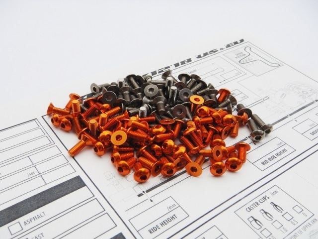 X Ray X12 2018EU/US Titanium & Aluminum Hex Socket Screw Set (Orange) X Ray X12 2018EU/US Titanium &
