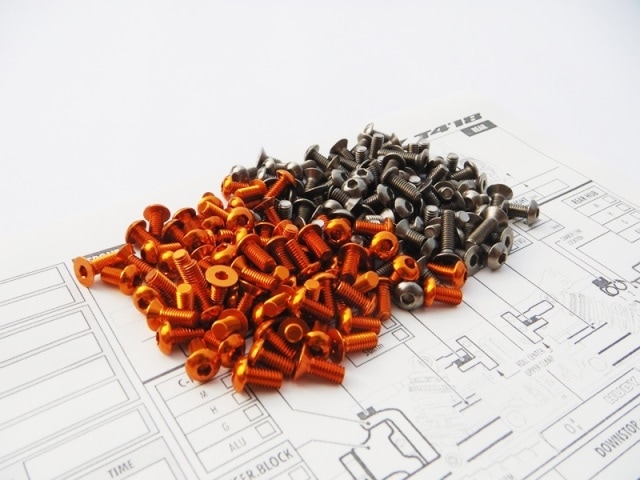 X Ray T4 2018 Titanium & Aluminum Hex Socket Screw Set (Orange) X Ray T4 2018 Titanium &