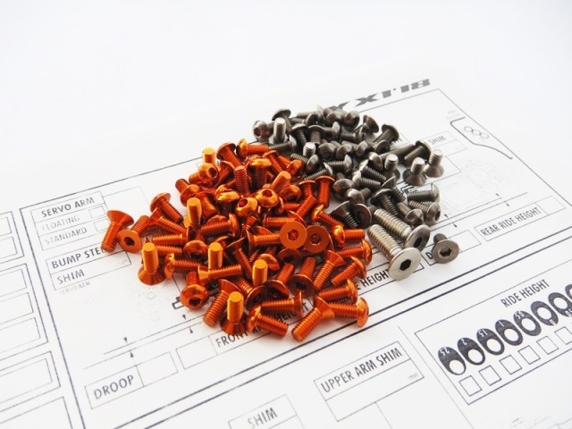 X RAY X1 2018 チタン&アルミヘックススクリューセット(Orange） X Ray X1 2018 Titanium & Aluminum Hex Screw Set