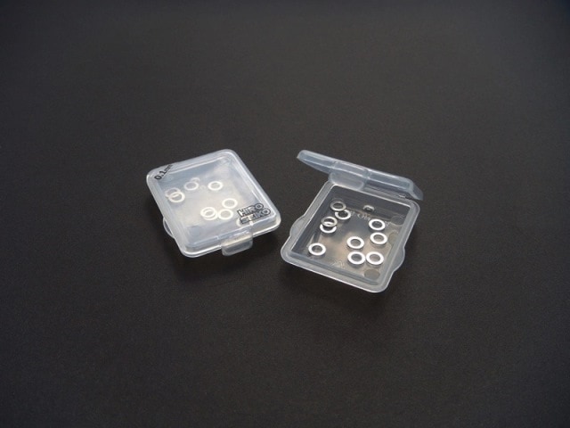 Φ3mmステンレスシムセット(0.1t/0.2t 各10枚入) パーツケース付属 Φ3mm Stainless steel shim Set(0.1t/0.2t Each 10 Pcs. included) Parts case included