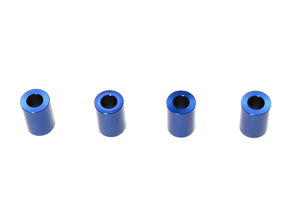 M3 Aluminum Collar φ5.5×3×8.0t (Dark Blue)4 pcs. Aluminum M3 Collar8t(YokomoBlue)4 Pcs.