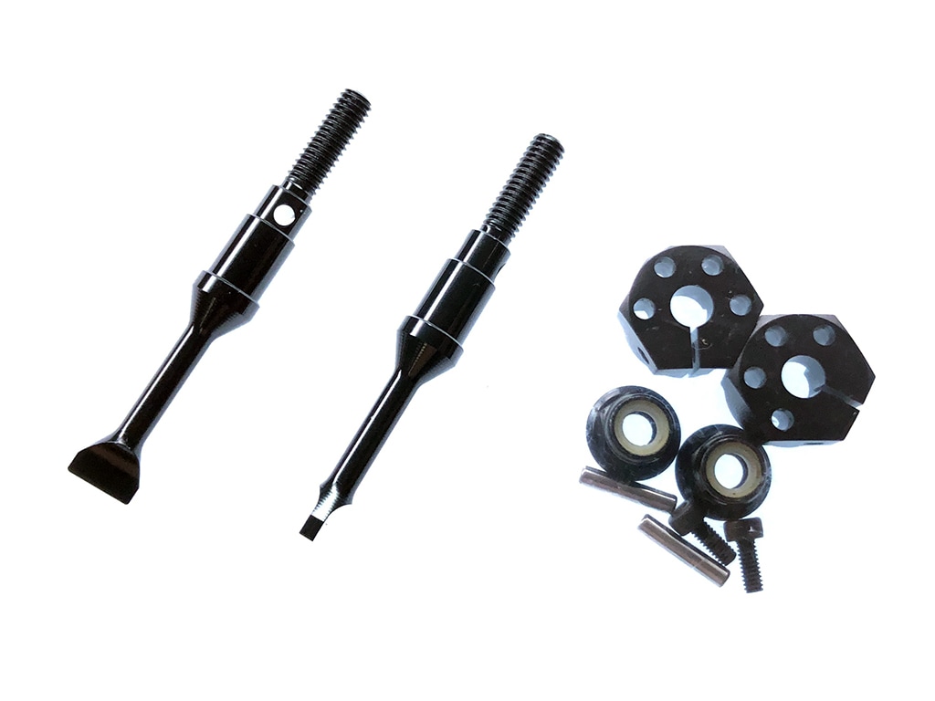 Rear drive shaft with hexagonal hub (for Hex Hub (8mm Width) Included Rear Drive Shaft (Black) Dancing Rider)(8 mm width)(Black) TamiyaT3-01