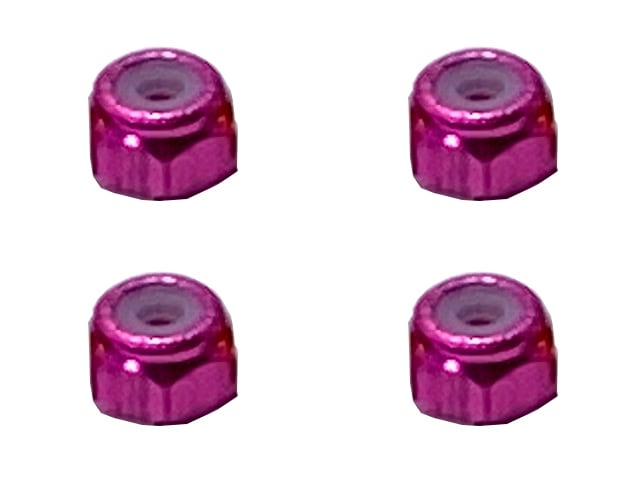 Aluminum Nylon-Insert Nut M2 (Pink) 4pcs