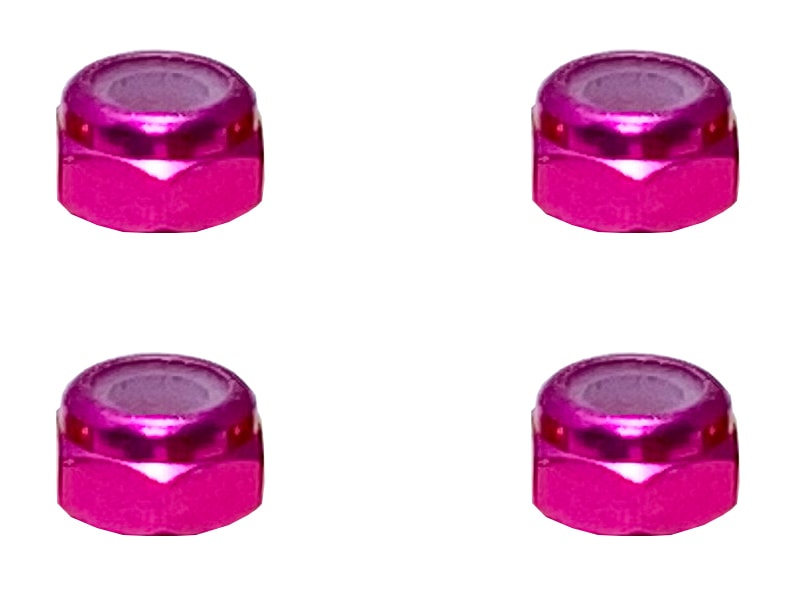 Aluminum Thin Nylon-Insert Nut M3 (Pink) 4pcs Nylon nut of Aluminum thin type 3mm(Pink) 4 Pcs.