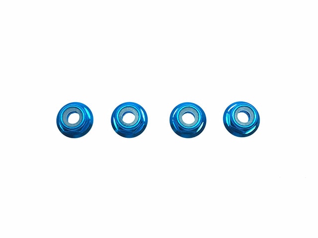 Aluminum M4 Thin Flanged Nylon-Insert Nut (Light Blue)4pcs M4