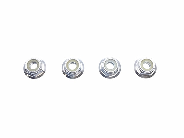 Aluminum M4 Thin Flanged Nylon-Insert Nut (Silver)4pcs M4